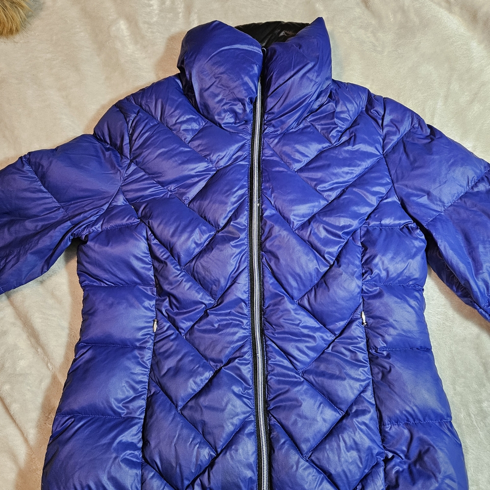 GUESS Light Blue Quilted Down Puffer Jacket Size large womens